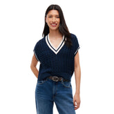 Gilet Donna Tommy Jeans Tipping Blu Bianco | NonSoloSport
