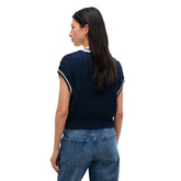 Gilet Donna Tommy Jeans Tipping Blu Bianco | NonSoloSport
