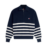 Pullover Donna Tommy Jeans Distintivo Blu Bianco | NonSoloSport