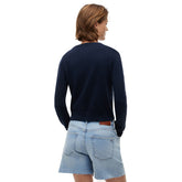 Maglioncino Donna Tommy Jeans Flag Crew Neck Blu | NonSoloSport