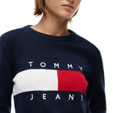 Maglioncino Donna Tommy Jeans Flag Crew Neck Blu | NonSoloSport