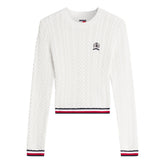 Maglioncino Donna Tommy Jeans Rwb Tipping Bianco | NonSoloSport