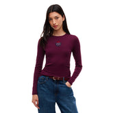 Maglia Donna Tommy Jeans Crest Bordeaux | NonSoloSport