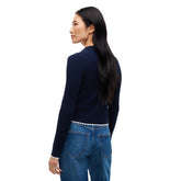 Polo Donna Tommy Jeans Micro Cable Blu | NonSoloSport