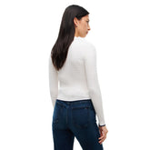 Polo Donna Tommy Jeans Micro Cable Bianco | NonSoloSport