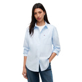Camicia Donna Tommy Jeans Essential Azzurro | NonSoloSport