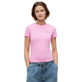 T-Shirt Donna Tommy Jeans Essential Logo Rosa | NonSoloSport