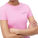 T-Shirt Donna Tommy Jeans Essential Logo Rosa | NonSoloSport