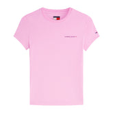 T-Shirt Donna Tommy Jeans Essential Logo Rosa | NonSoloSport
