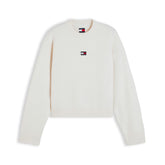 Felpa Donna Tommy Jeans Fluffy Badge Bianco | NonSoloSport