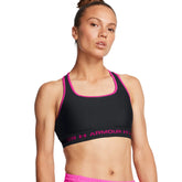 Reggiseno Sportivo Donna Under Armour Mid Crossback Nero Rosa | NonSoloSport