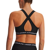 Bra Donna Under Armour Mid Crossback Nero Bianco | NonSoloSport
