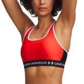 Bra Donna Under Armour Mid Crossback Rosso Nero | NonSoloSport