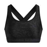 Bra Donna Under Armour Mid Crossback Printed Nero Grigio | NonSoloSport