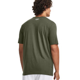 T-Shirt Uomo Under Armour Stipe Logo Chest Verde Olive | NonSoloSport