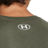 T-Shirt Uomo Under Armour Stipe Logo Chest Verde Olive | NonSoloSport