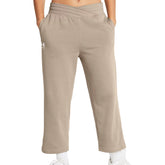 Pantaloni Donna Under Armour Ua Rival Terry Crop Wide Leg Beige | NonSoloSport
