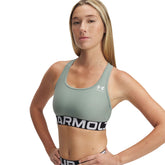 Reggiseno Sportivo Donna Under Armour HeatGear Armour Mid Branded Verde | NonSoloSport