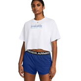 T-Shirt Donna Under Armour Boxy Crop Branded Bianco Blu | NonSoloSport
