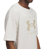 T-Shirt Uomo Under Armour Heavyweight Branded Bianco Beige | NonSoloSport