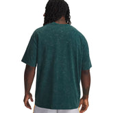T-Shirt Uomo Under Armour Heavyweight Logo Wash Verde Bianco | NonSoloSport