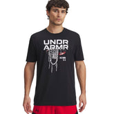 T-Shirt Uomo Under Armour Hoops Net Nero | NonSoloSport