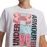 T-Shirt Uomo Under Armour Logo Collage Bianco Rosa | NonSoloSport
