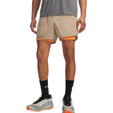 Shorts Uomo Under Armour Trail Run Lined Beige Arancione | NonSoloSport