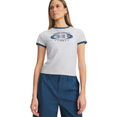 T-Shirt Donna Under Armour Ringer Grx Grigio Blu | NonSoloSport