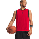 Canotta Uomo Under Armour Hoops 695 Rosso Nero | NonSoloSport