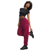 Pantalone Donna Under Armour Icon Fleece Gym Rosso Scuro | NonSoloSport