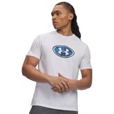 T-Shirt Uomo Under Armour Lockertag Print Bianco Blu | NonSoloSport