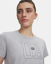 T-Shirt Donna Under Armour Icon Fleece Graphic Grigio | NonSoloSport