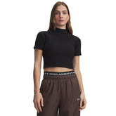 T-Shirt Donna Under Armour Rival Rib Nero Bianco | NonSoloSport