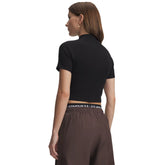 T-Shirt Donna Under Armour Rival Rib Nero Bianco | NonSoloSport