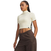 T-Shirt Donna Under Armour Rival Rib Beige | NonSoloSport