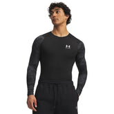 Maglia Uomo Under Armour HeatGear Compression Colorblock Nero Bianco | NonSoloSport