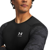 Maglia Uomo Under Armour HeatGear Compression Colorblock Nero Bianco | NonSoloSport