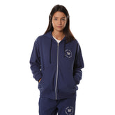 Felpa Donna What's Over College French Terry Full Zip Cappuccio Navy | NonSoloSport