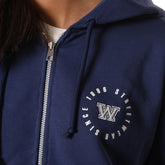 Felpa Donna What's Over College French Terry Full Zip Cappuccio Navy | NonSoloSport