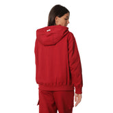 Felpa Donna What's Over College French Terry Full Zip Cappuccio Rosso | NonSoloSport