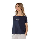 T-Shirt Donna What's Shoulder Drop Treat Blu | NonSoloSport
