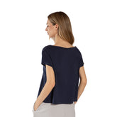T-Shirt Donna What's Shoulder Drop Treat Blu | NonSoloSport