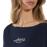 T-Shirt Donna What's Shoulder Drop Treat Blu | NonSoloSport