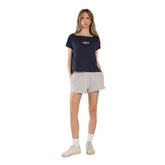 T-Shirt Donna What's Shoulder Drop Treat Blu | NonSoloSport