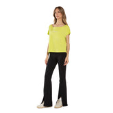 T-Shirt Donna What's Shoulder Drop Treat Lime | NonSoloSport