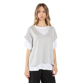 T-Shirt Gilet Donna What's Bianco Grigio | NonSoloSport