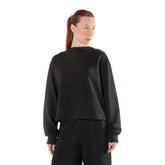 Felpa Donna What's Glamour Rib Neck Nero | NonSoloSport