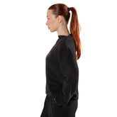 Felpa Donna What's Glamour Rib Neck Nero | NonSoloSport