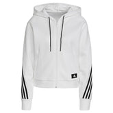 adidas Felpa Sportwear Wrapped 3-Stripes Donna Bianco Nero | NonSoloSport